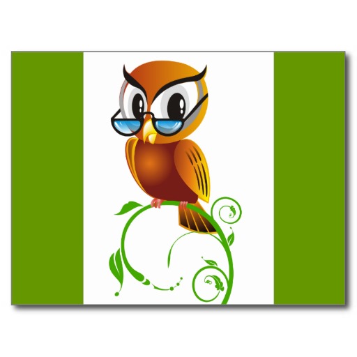 Lechuza Vector Clipart Cartoon Owl Teacher Smart Postcard   Zazzle