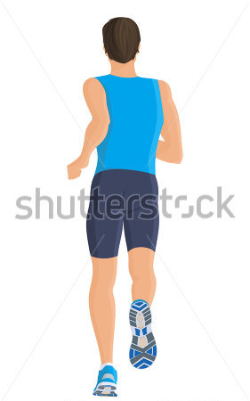 Male Running Full Length Body Of Healthy Lifestyle Isolated On White