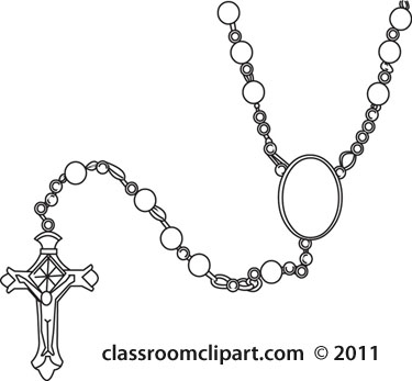 Objects   Rosary Bead2 Outline   Classroom Clipart