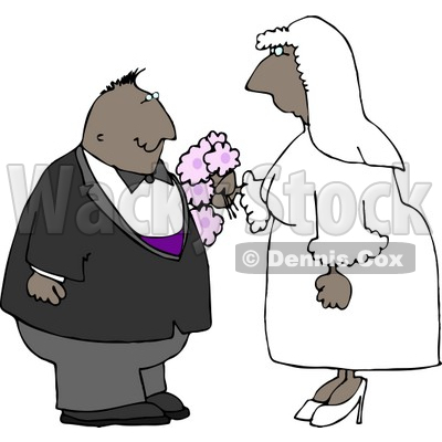 People Getting Married Cartoon Ethnic Couple Getting Married