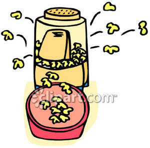 Popcorn Machine And A Bowl Of Popcorn   Royalty Free Clipart Picture