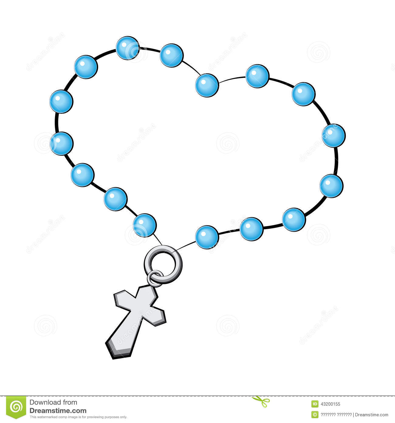 Rosary With A Cross  Icon  Vector Object On White Stock Vector   Image    