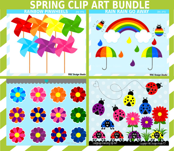 Sale   Spring Clip Art   Spring Clipart Bundle Graphics   Digital    