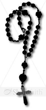 Silhouette Rosary Graphic   Cross Clipart