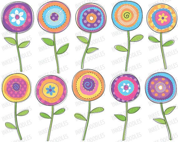 Spring Flowers Clipart Floral Clip Art Decorative Party Decorations By
