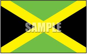 The Jamaican Flag   Royalty Free Clipart Picture