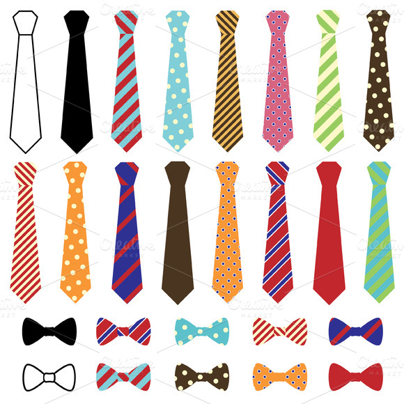 Ties Vectors And Clipart   Illustrations On Creative Market