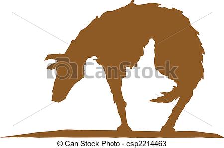 Vectors Of Sad Dog   Silhouette Of A Hungry And Sad Dog Csp2214463