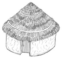 African Hut Drawing French Colonial   Zulu Hut