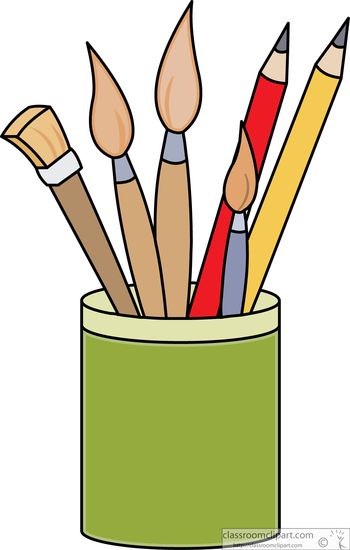 Art Supplies   Art Supplies Pencils Paint Brushes Clipart 541623