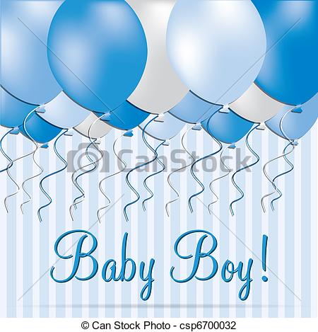 Baby Boy Balloon Card In Vector Format