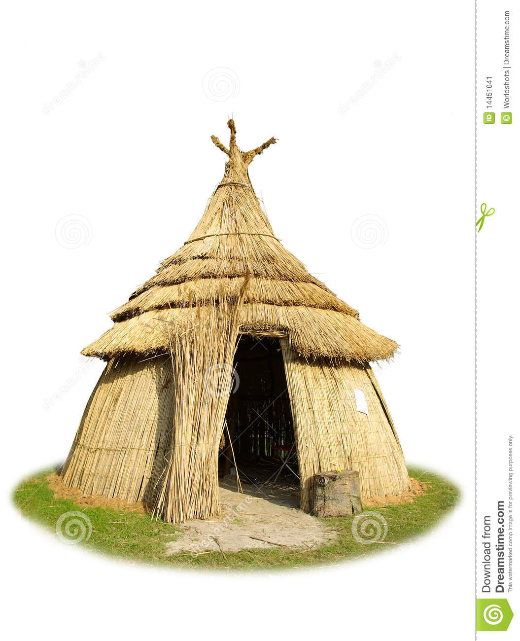     Background Isolated Picture Of African Thatched Hut Made Of Straw