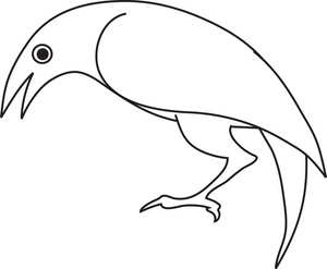 Bird Clipart Image  Bird Coloring Page Outline