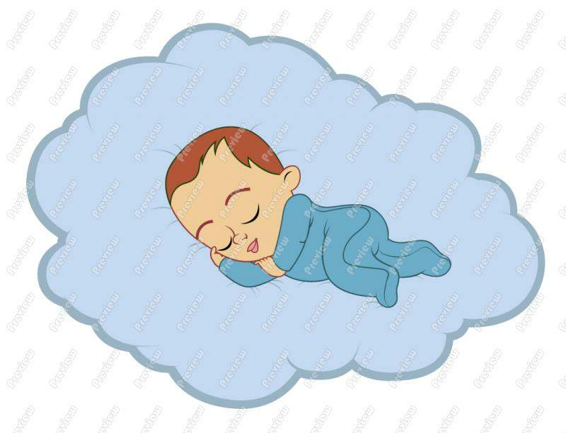 Cartoon Boy Sleeping In Bedbaby Boy Sleeping On Cloud Clip Art Royalty