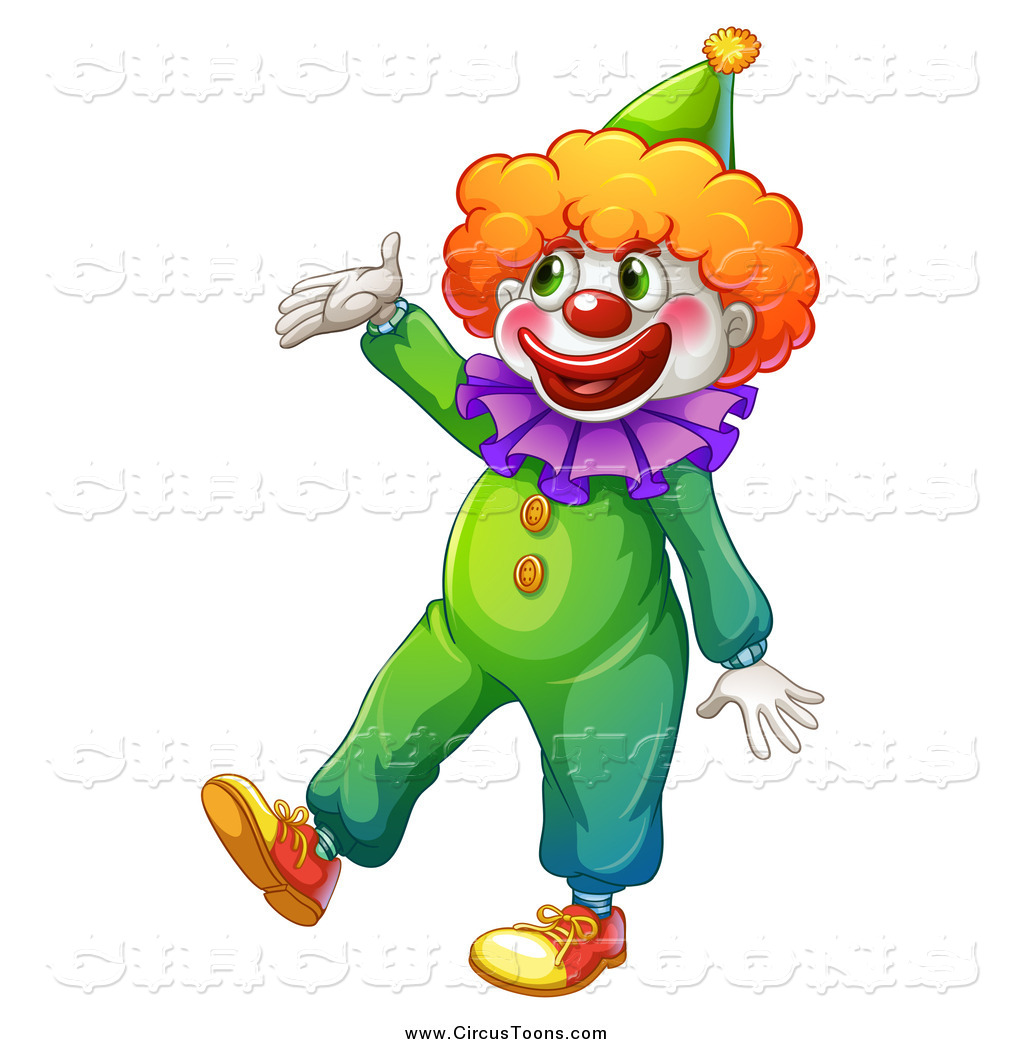 Circus Clipart Of A Happy Clown Presenting By Colematt    1492