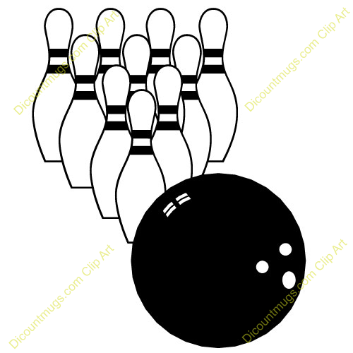 Clipart 10544 Bowling Ball With All The Pins   Bowling Ball With All