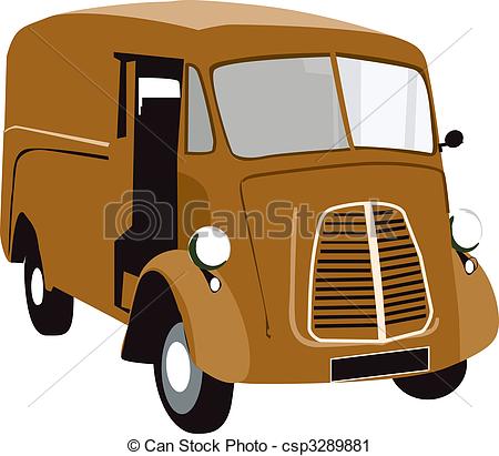 Clipart Of Car   Illustration Of A Old Brown Car Isolated Csp3289881