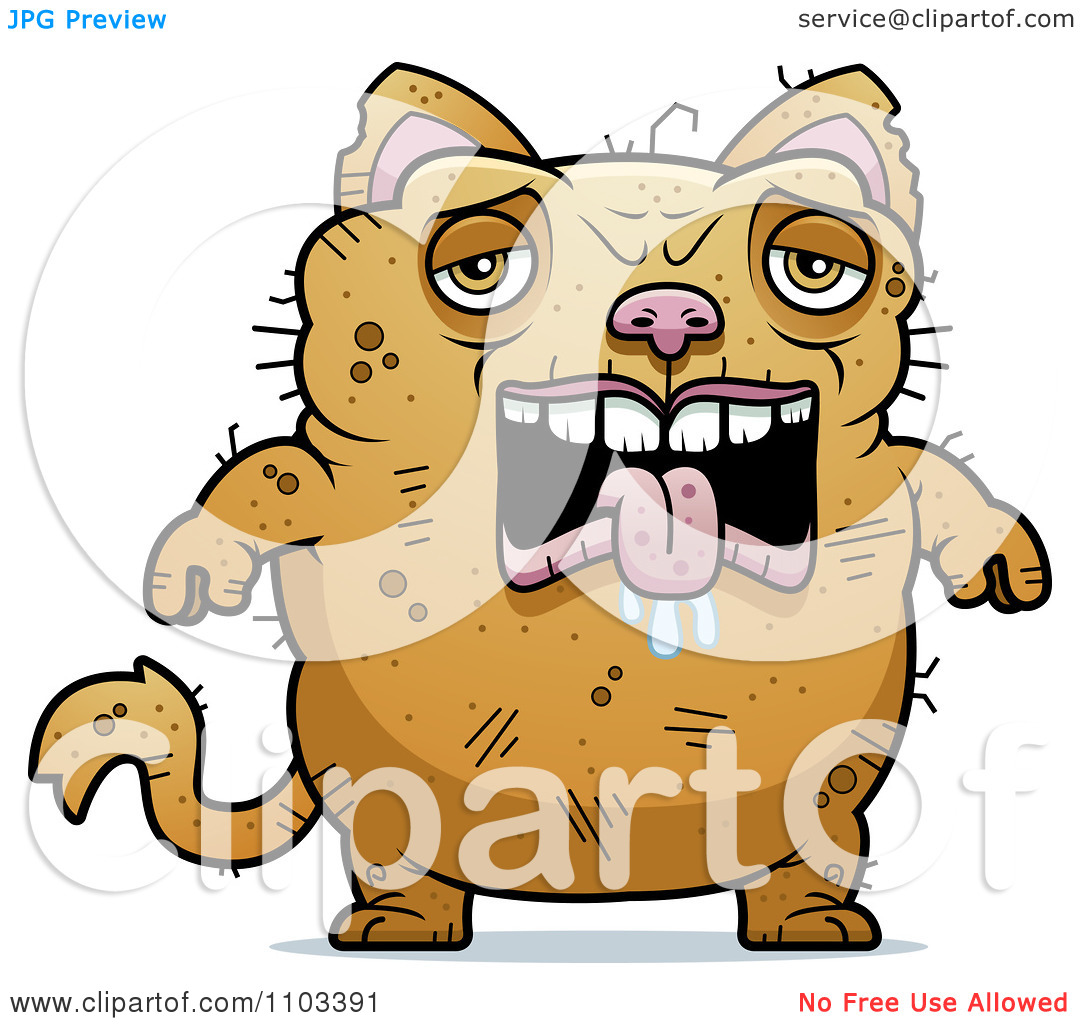 Clipart Sad Ugly Cat   Royalty Free Vector Illustration By Cory Thoman
