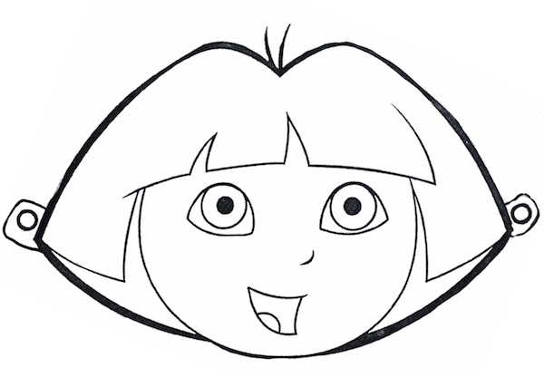 Dora Mask Colouring Pages