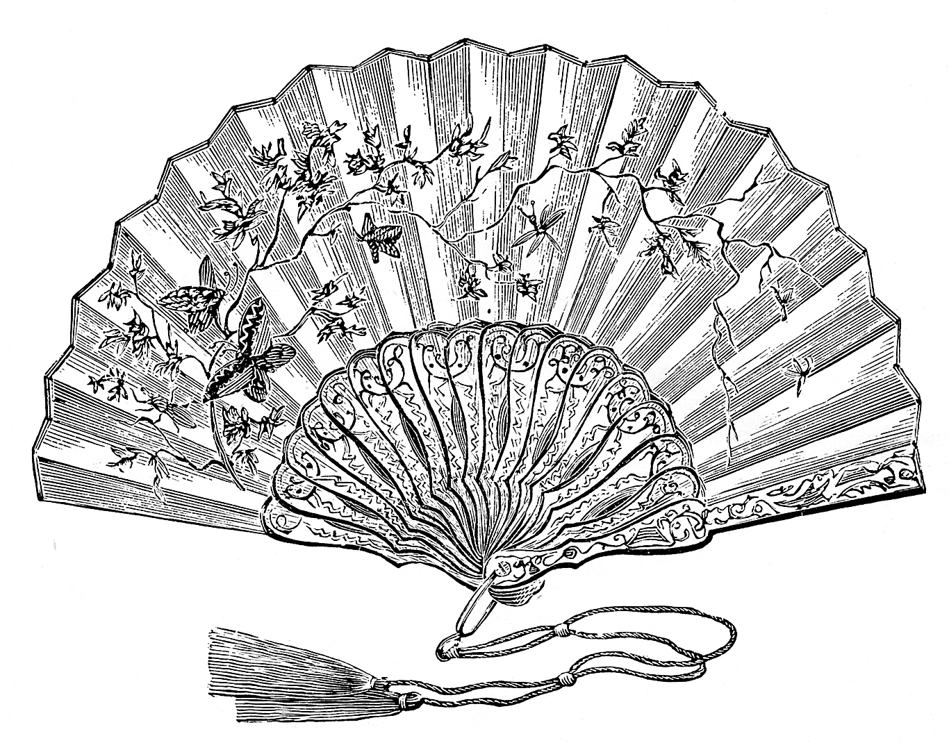 Fan Clipart Black And White Ladies Victorian Fans