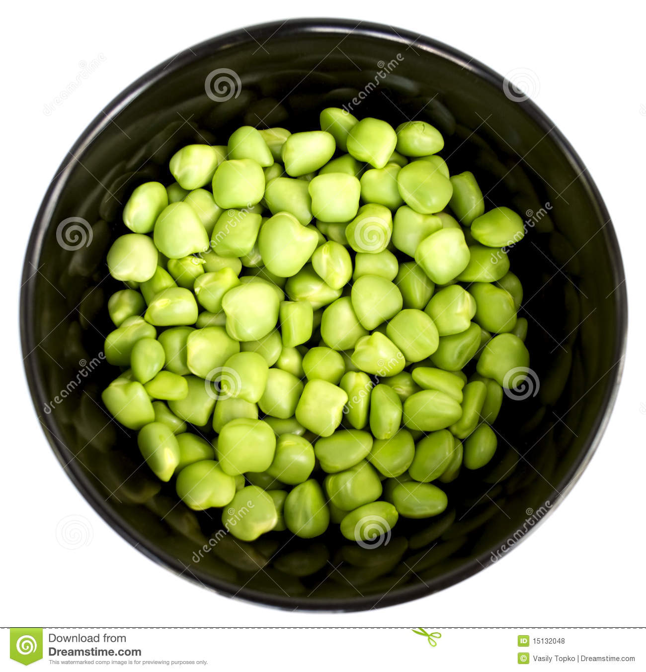 Fresh Green Peas In A Beautiful Black Plate
