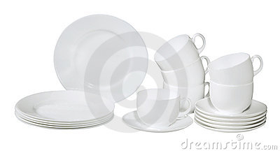     Fresh Washed Plates And Dishes Isolated On White Mr No Pr No 3 843 9