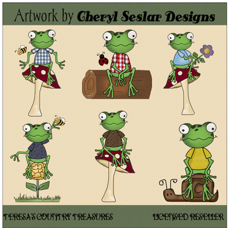     Frogs Clipart From Cheryl Seslar Designs Includes 6 Frogs With