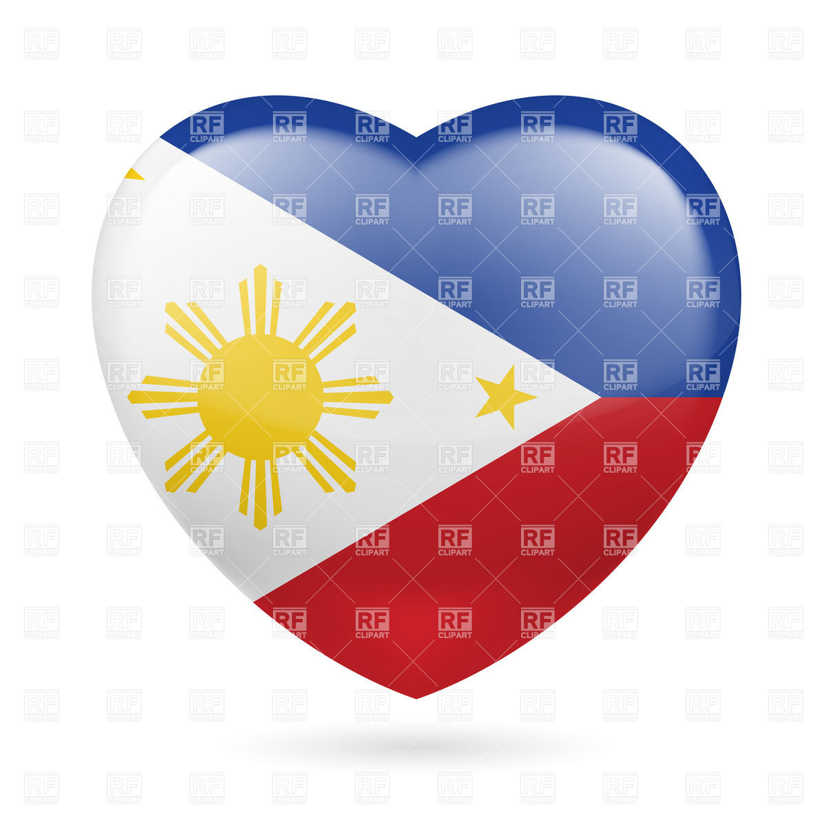 Heart With Filipino Flag Colors  I Love Philippines Download Royalty    