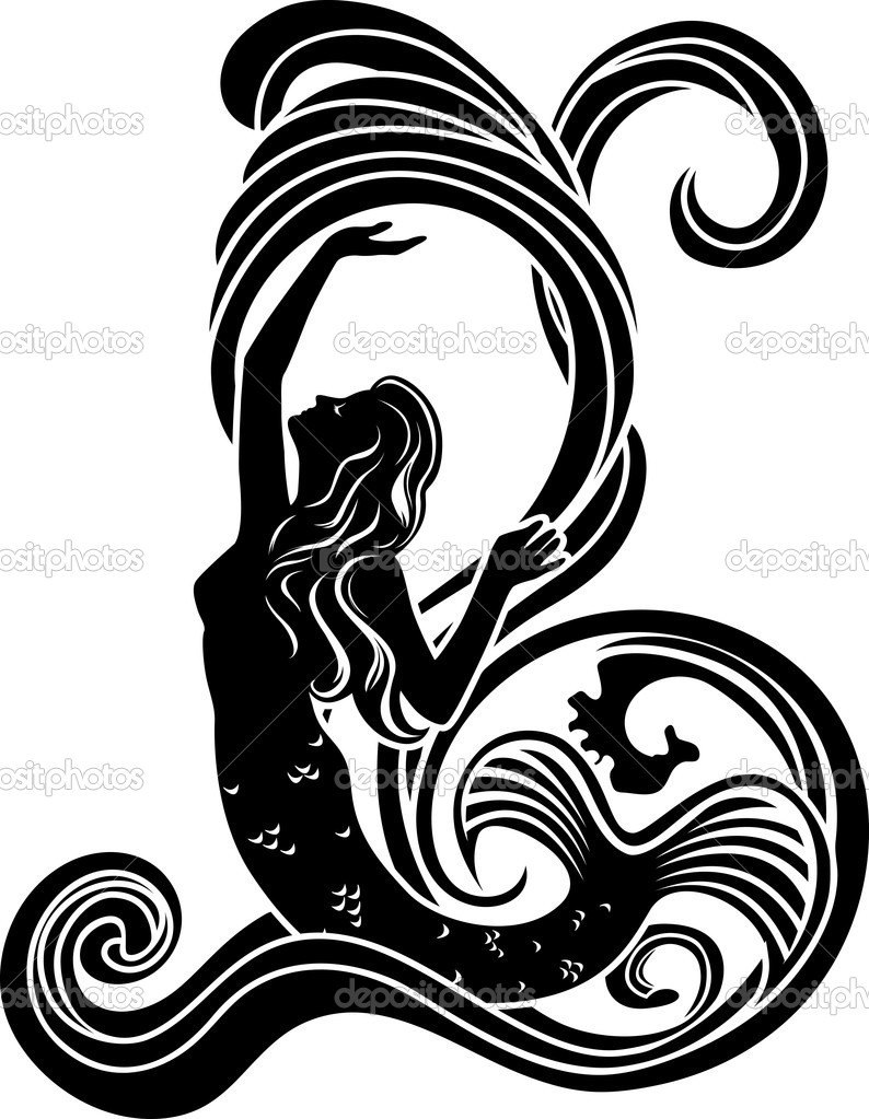 Mermaid Black And White Drawing   Clipart Panda   Free Clipart Images