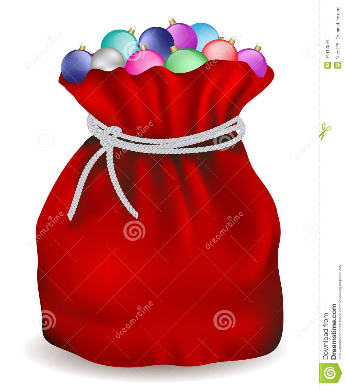 Santa Claus Bag With Candy And Ball Colors
