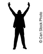 Silhouette Of A Man With Arms Outst   Silhouette Of A Man In   