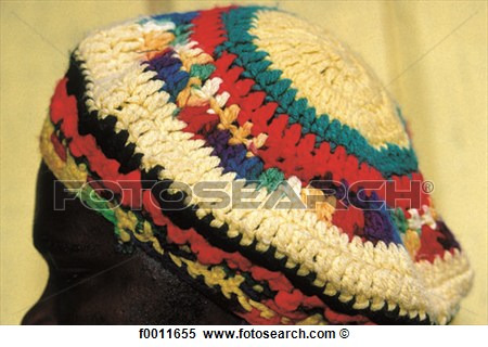 Stock Afbeelding   Jamaica Rasta Man Close Up Van Gebreid Pet