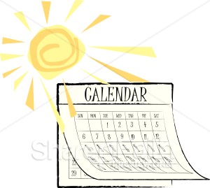 Sunny Summer Calendar   Christian Calendar Clipart