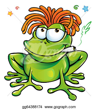Vector Clipart   Rasta Frog Cartoon  Vector Illustration Gg64388174