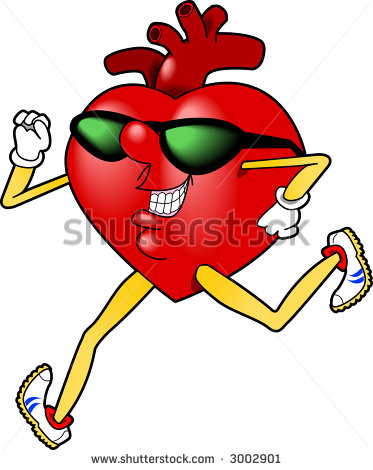 Vector Graphic Depicting A Cartoon Heart Jogging  Concept  Exercise Or