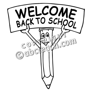 Back To School Clipart Black And White Pencilwelcomesignbw Pw Png