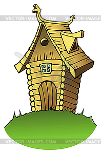 Cartoon Wooden House   Vector Clipart
