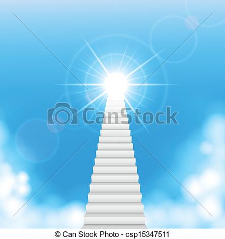 Clip Art Of The Stairway To Heaven   Vector Illustration Of Stairway