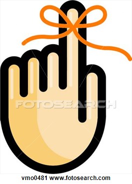 Clipart   A Reminder Tied To A Finger  Fotosearch   Search Clipart