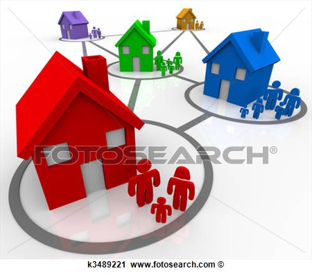 Clipart   Connected Families In Neighborhoods  Fotosearch   Search