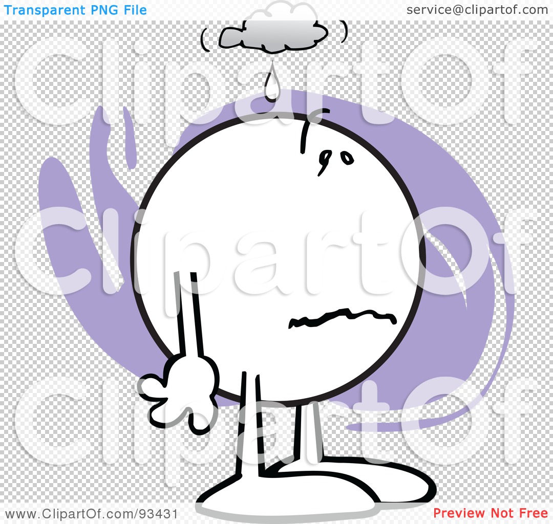Clipart Illustration Of A Moodie Character Feeling Under The Weather