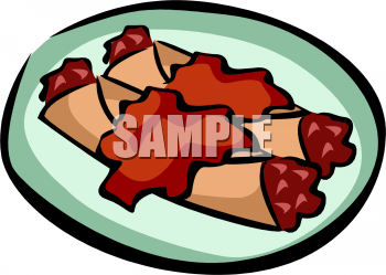 Clipart Picture Of A Plate Of Burritos   Foodclipart Com
