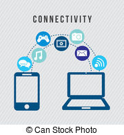 Connectivity Icons Over Gray Background Vector Illustration