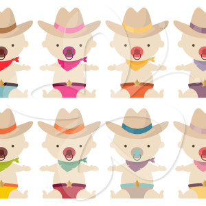 Cowboy Baby Clip Art Set   Creative Clipart Collection