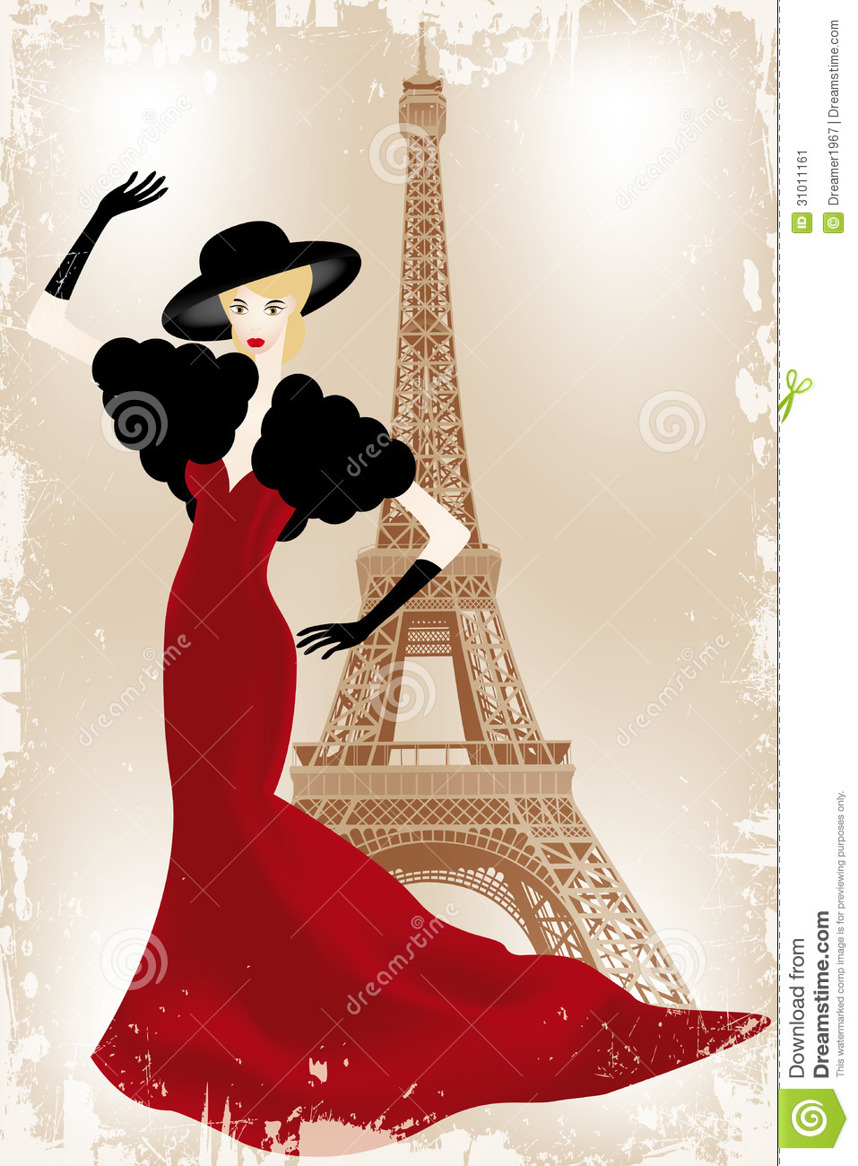 Fashion Show In Paris   Eps10 Vector Illustration Of Fashion Model