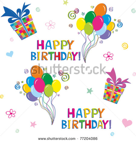 Happy Birthday  Seamless Wrapping Paper Stock Vector 77204086