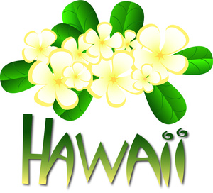 Hawaii Clipart Image   Tropical Flowers And The Text Hawaii