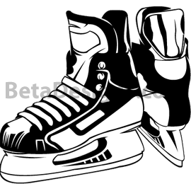 Hockey Skates   Black And White