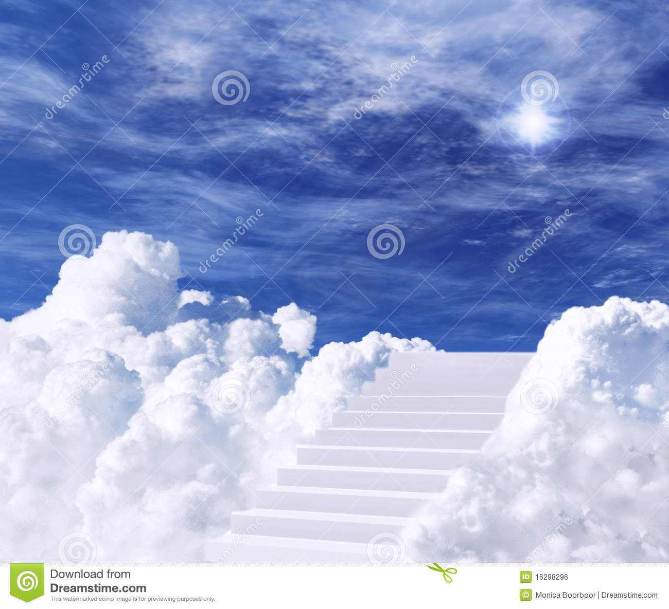 Illustration Of Concept Of Stairs In Clouds Going To Heaven Faith