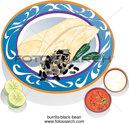 Izimler   Burrito Kara Fasulye Burrito Black Bean   Clipart